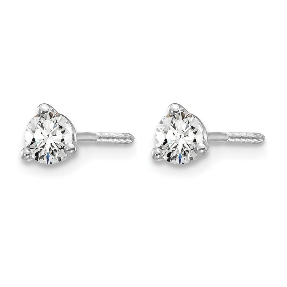 14kw 1/3ct Cert Lab Grown Dia VS/SI+ G+ Round Comp Screwback Earrings