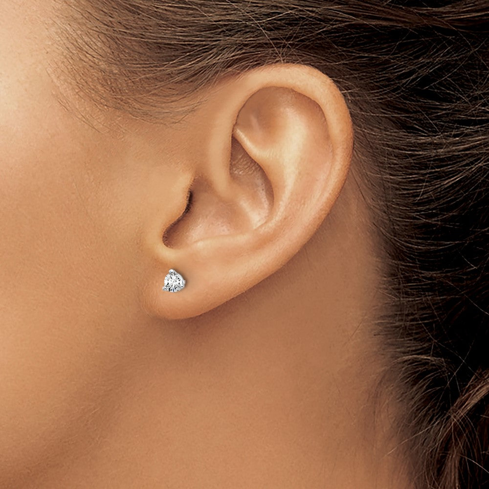14kw 1/3ct Lab Grown Diamond VS/SI+ G+ Round Comp Screwback Earrings