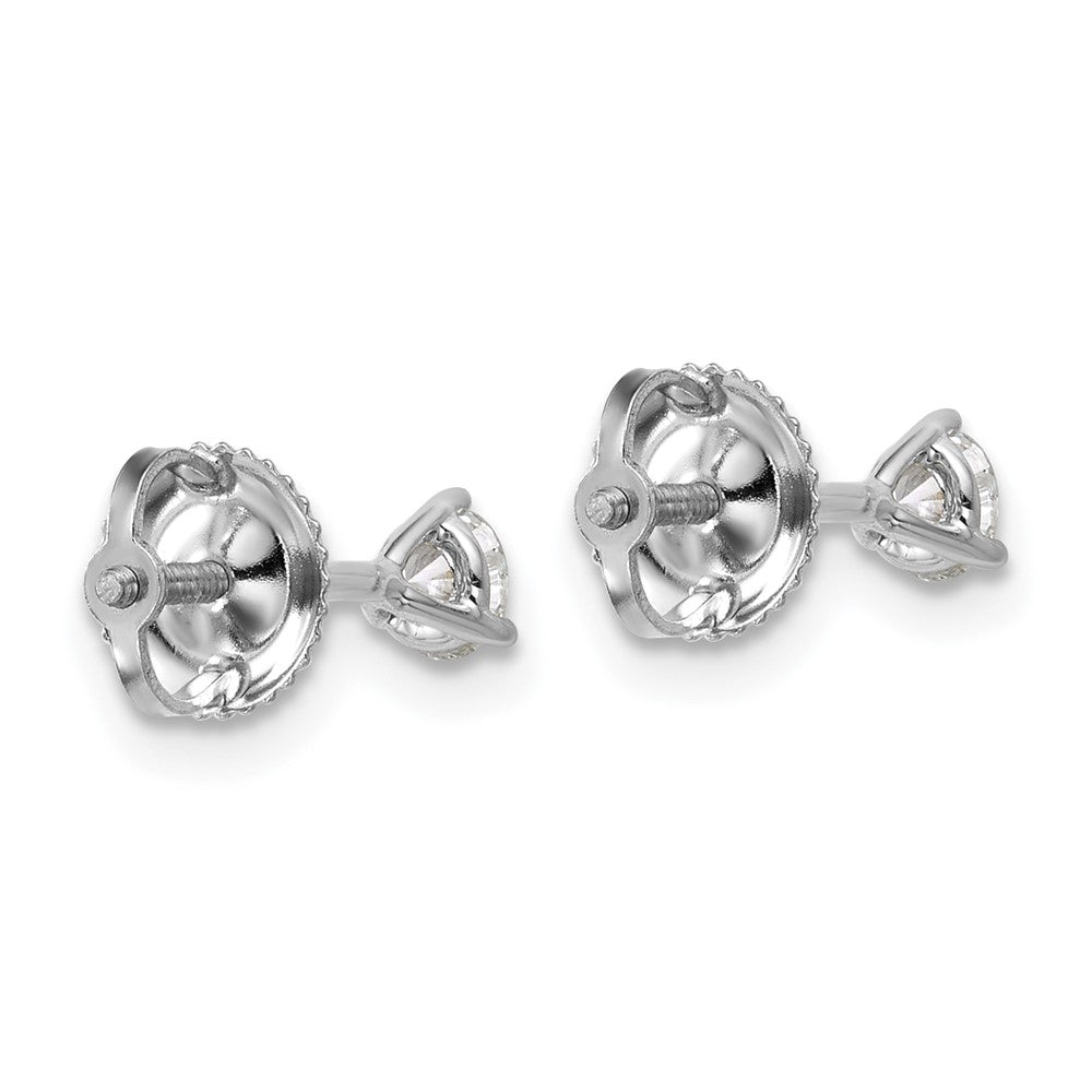 14kw 1/3ct Cert Lab Grown Dia VS/SI+ G+ Round Comp Screwback Earrings