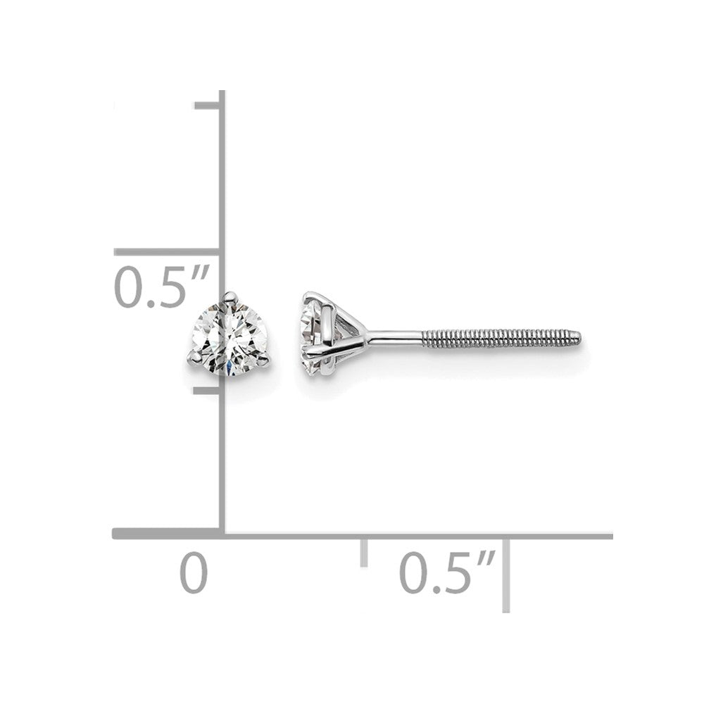 14kw 1/3ct Cert Lab Grown Dia VS/SI+ G+ Round Comp Screwback Earrings