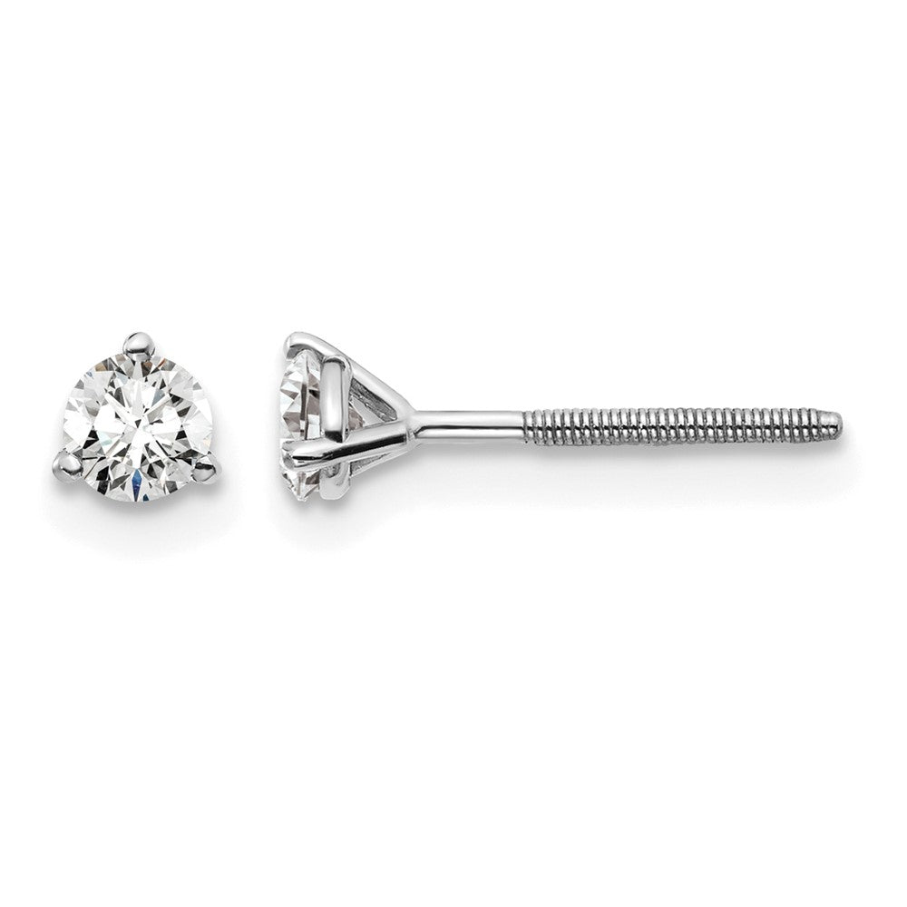 14kw 1/3ct Cert Lab Grown Diamond VS+ F+ Round Comp Screwback Earrings