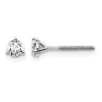 14kw 1/3ct Cert Lab Grown Dia VS/SI+ G+ Round Comp Screwback Earrings