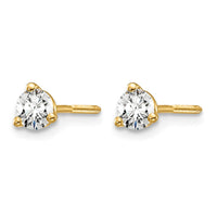 14ky 1/3ct Lab Grown Diamond VS+ F+ Round Comp Screwback Earrings
