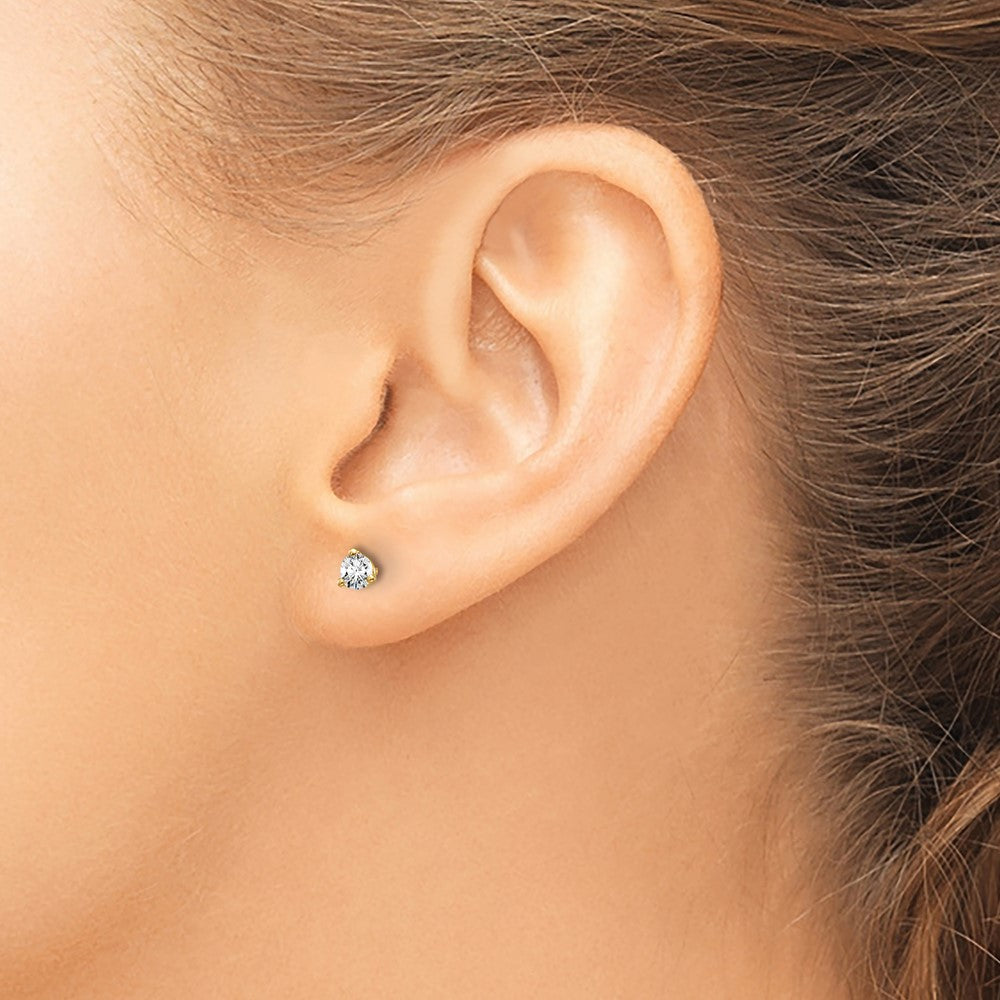 14ky 1/3ct Lab Grown Diamond VS+ F+ Round Comp Screwback Earrings