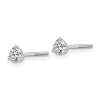 18kw 1/2ct Cert Lab Grown Diamond VS+ F+ Round Comp Screwback Earrings