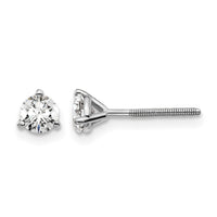 18kw 1/2ct Lab Grown Diamond VS+ F+ Round Comp Screwback Earrings
