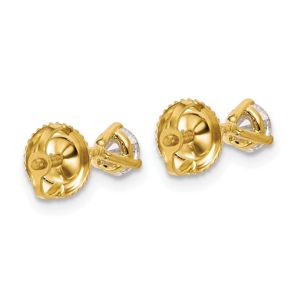 18ky 1/2ct Lab Grown Diamond VS+ F+ Round Comp Screwback Earrings