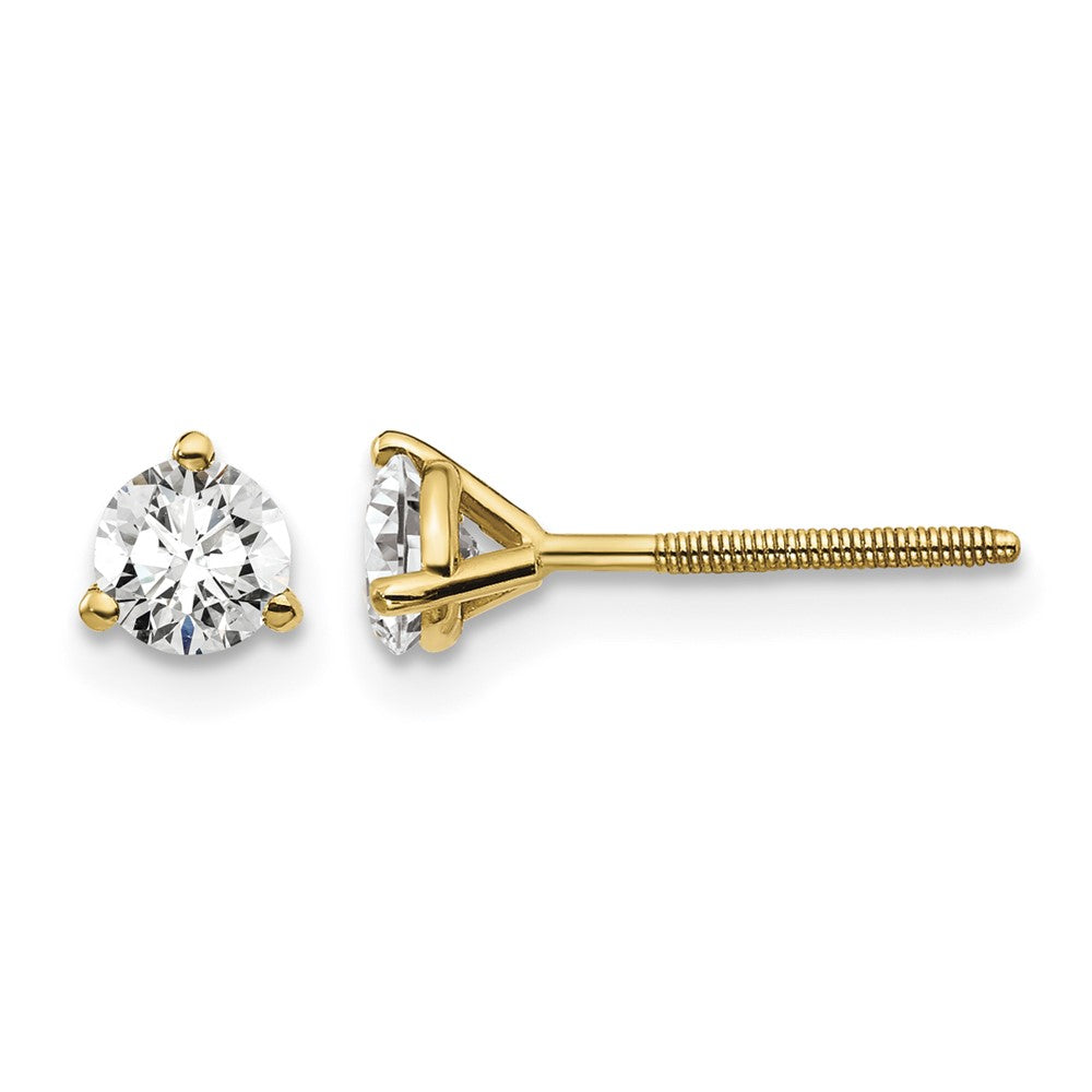 18ky 1/2ct Lab Grown Diamond VS+ F+ Round Comp Screwback Earrings