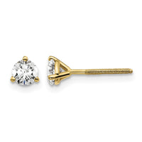 18ky 1/2ct Lab Grown Diamond VS+ F+ Round Comp Screwback Earrings