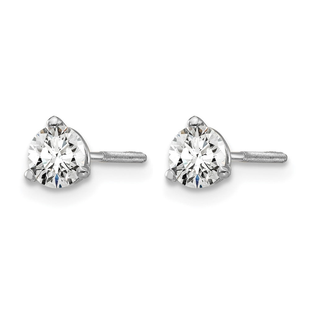 14kw 1/2ct Lab Grown Diamond VS+ F+ Round Comp Screwback Earrings