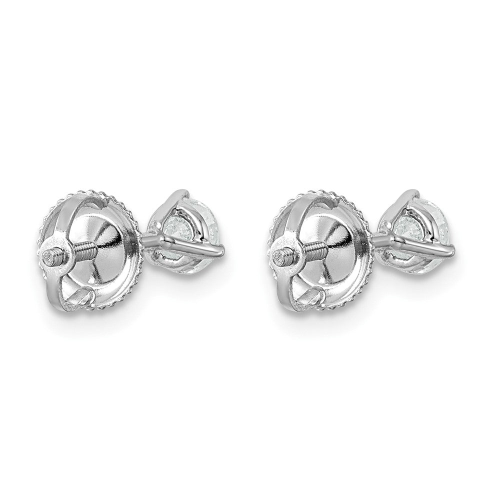 14kw 1/2ct Lab Grown Diamond VS+ F+ Round Comp Screwback Earrings