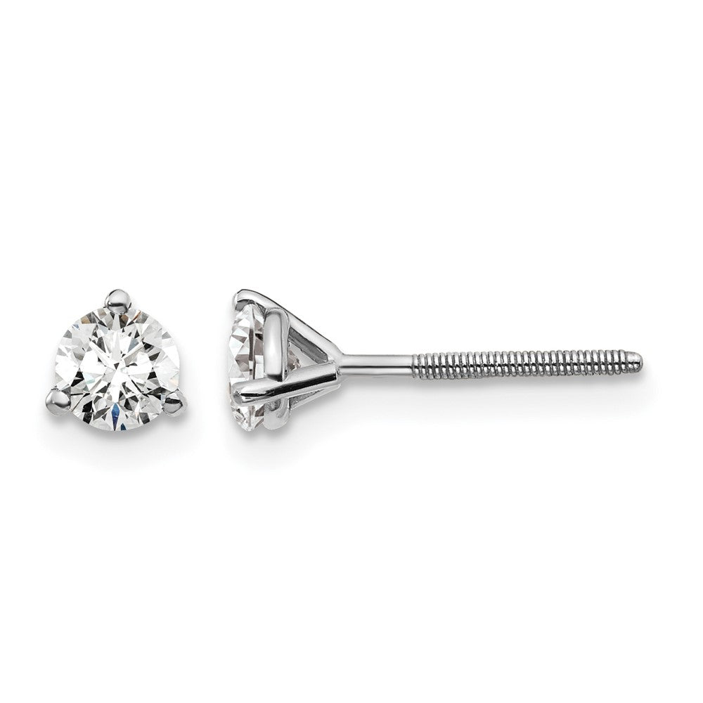 14kw 1/2ct Lab Grown Diamond VS+ F+ Round Comp Screwback Earrings