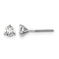 14kw 1/2ct Lab Grown Diamond VS+ F+ Round Comp Screwback Earrings