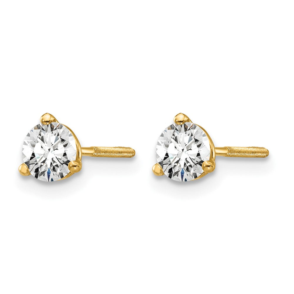 14ky 1/2ct Lab Grown Diamond VS/SI+ G+ Round Comp Screwback Earrings