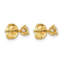 14ky 1/2ct Lab Grown Diamond VS/SI+ G+ Round Comp Screwback Earrings
