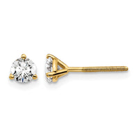 14ky 1/2ct Lab Grown Diamond VS/SI+ G+ Round Comp Screwback Earrings