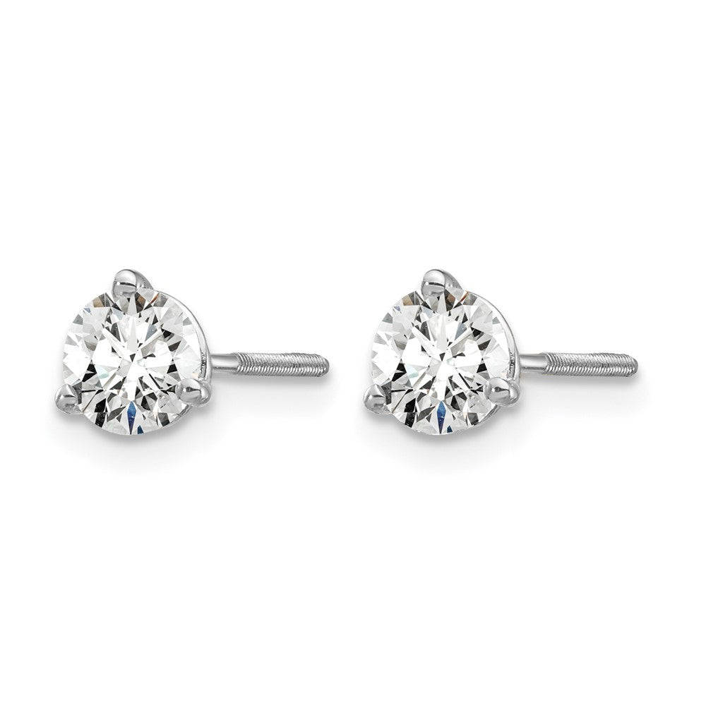 14kw 5/8ct Lab Grown Diamond VS/SI+ G+ Round Comp Screwback Earrings