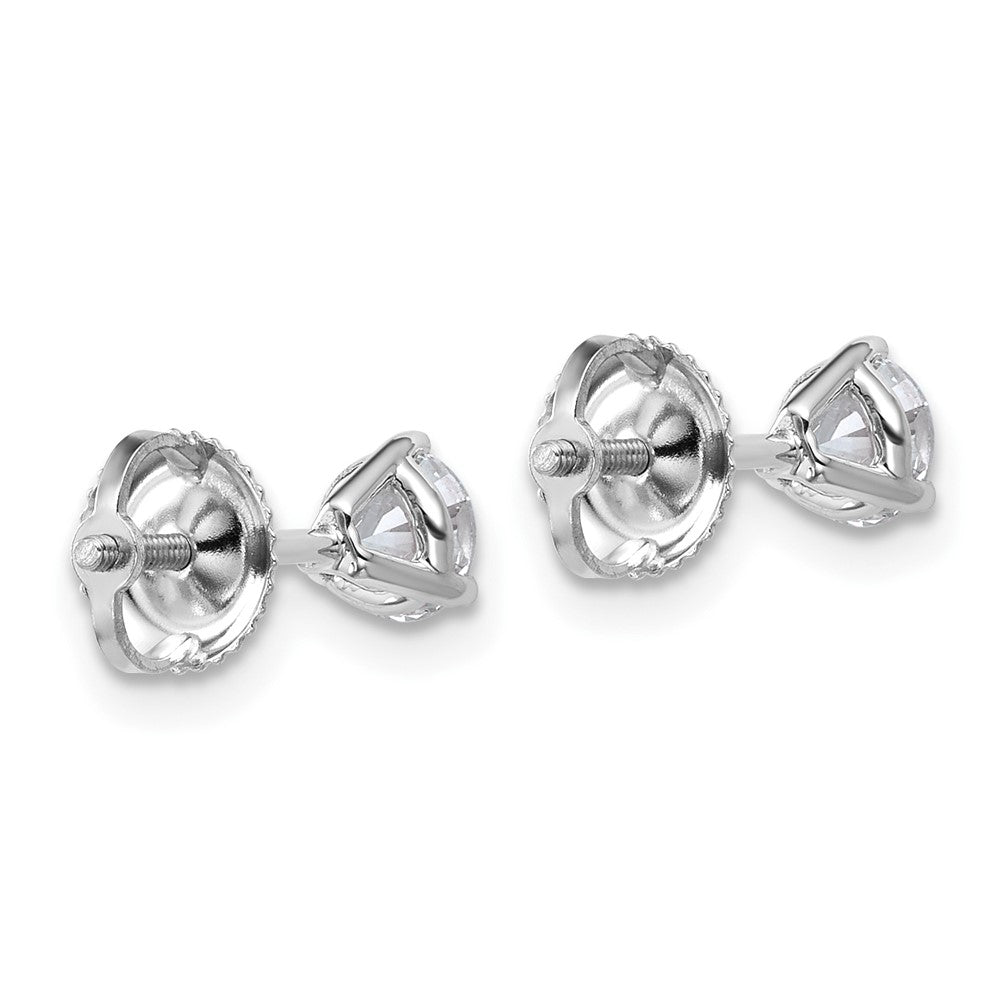 14kw 5/8ct Lab Grown Diamond VS/SI+ G+ Round Comp Screwback Earrings