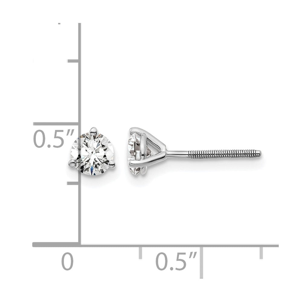 14kw 5/8ct Lab Grown Diamond VS/SI+ G+ Round Comp Screwback Earrings