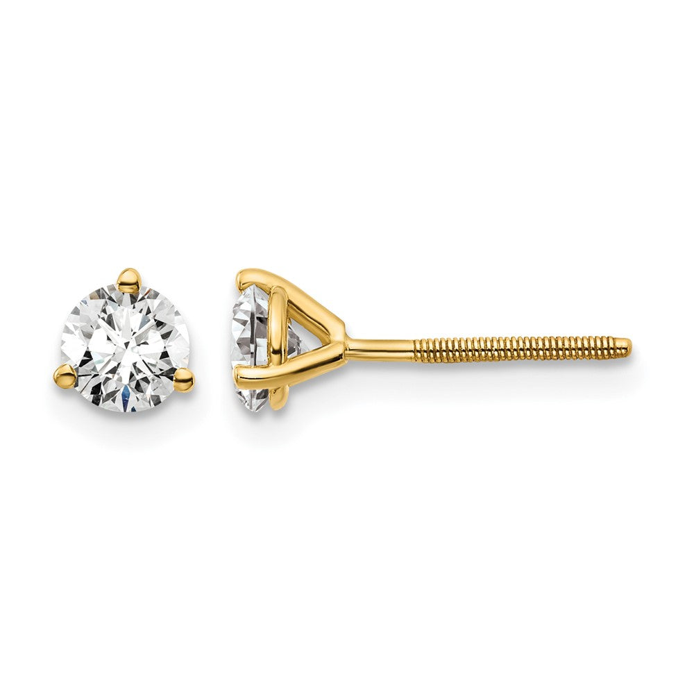 14ky 5/8ct Cert Lab Grown Dia VS/SI+ G+ Round Comp Screwback Earrings