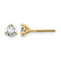 14ky 5/8ct Lab Grown Dia VS/SI+ G+ Round Complete Screwback Earrings