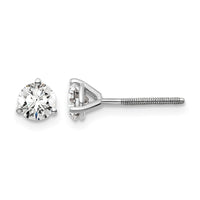 18kw 3/4ct Cert Lab Grown Diamond VS+ F+ Round Comp Screwback Earrings