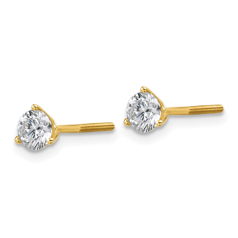 18ky 3/4ct Lab Grown Diamond VS+ F+ Round Complete Screwback Earrings