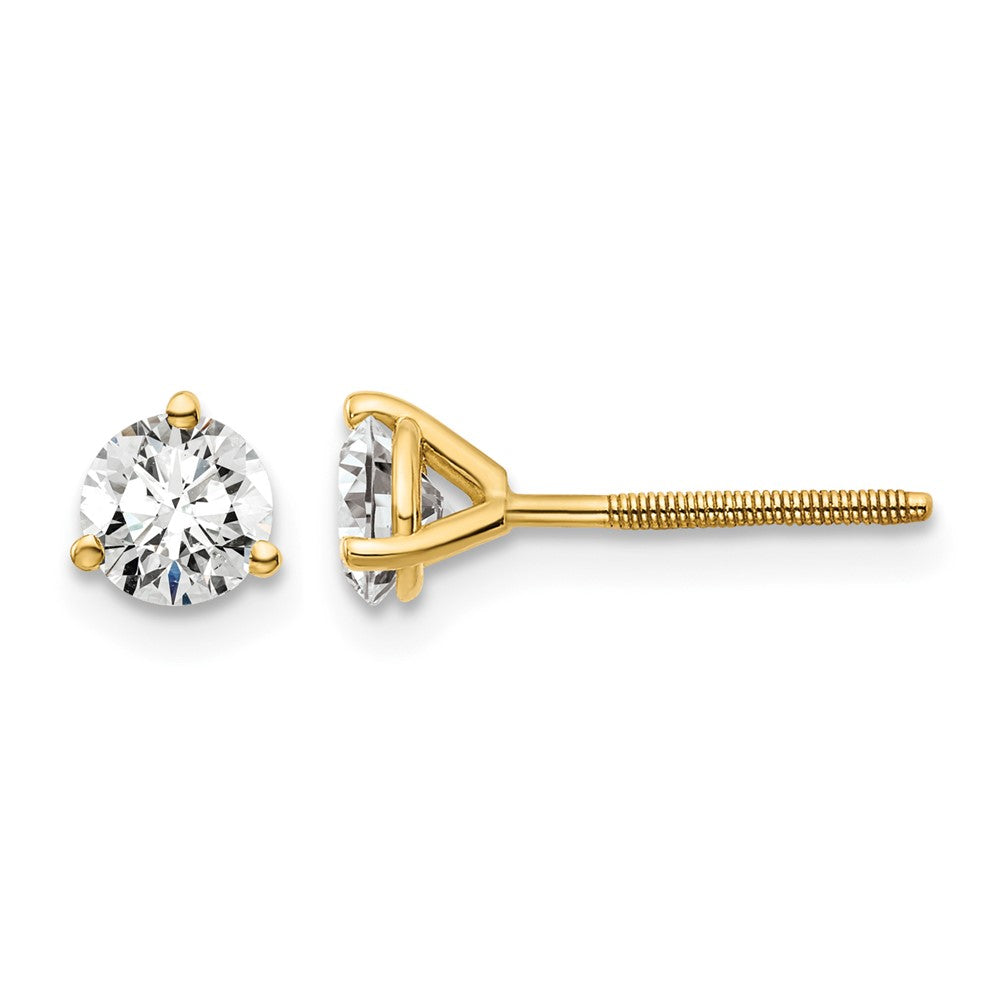 18ky 3/4ct Lab Grown Diamond VS+ F+ Round Complete Screwback Earrings
