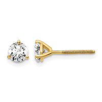 18ky 3/4ct Lab Grown Diamond VS+ F+ Round Complete Screwback Earrings