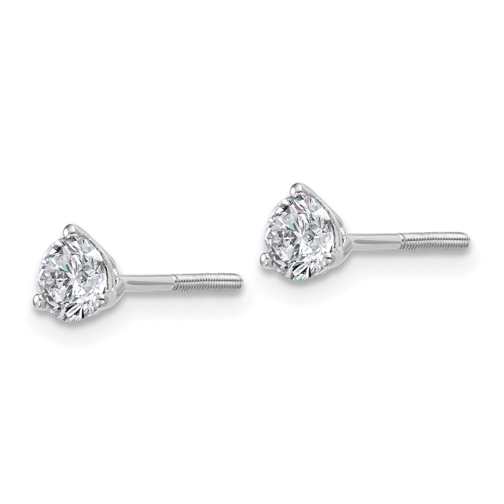 Platinum 3/4ct Lab Grown Dia VS+ F+ Round Comp Screwback Earrings