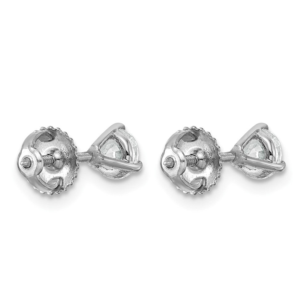 Platinum 3/4ct Cert Lab Grown Dia VS+ F+ Round Comp Screwback Earrings