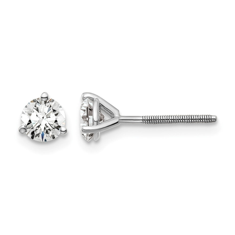 Platinum 3/4ct Cert Lab Grown Dia VS+ F+ Round Comp Screwback Earrings