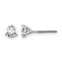 Platinum 3/4ct Cert Lab Grown Dia VS+ F+ Round Comp Screwback Earrings