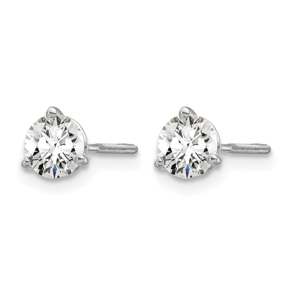 14kw 3/4ct Cert Lab Grown Dia VS/SI+ G+ Round Comp Screwback Earrings