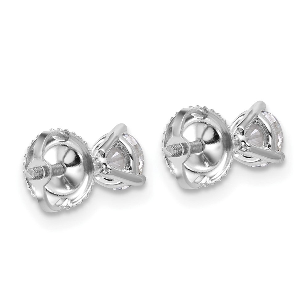 14kw 3/4ct Cert Lab Grown Dia VS/SI+ G+ Round Comp Screwback Earrings