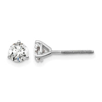 14kw 3/4ct Cert Lab Grown Dia VS/SI+ G+ Round Comp Screwback Earrings