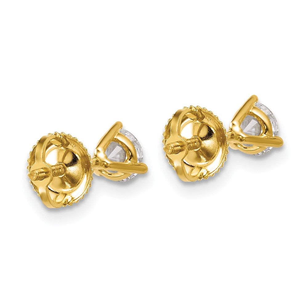 14ky 3/4ct Cert Lab Grown Dia VS/SI+ G+ Round Comp Screwback Earrings