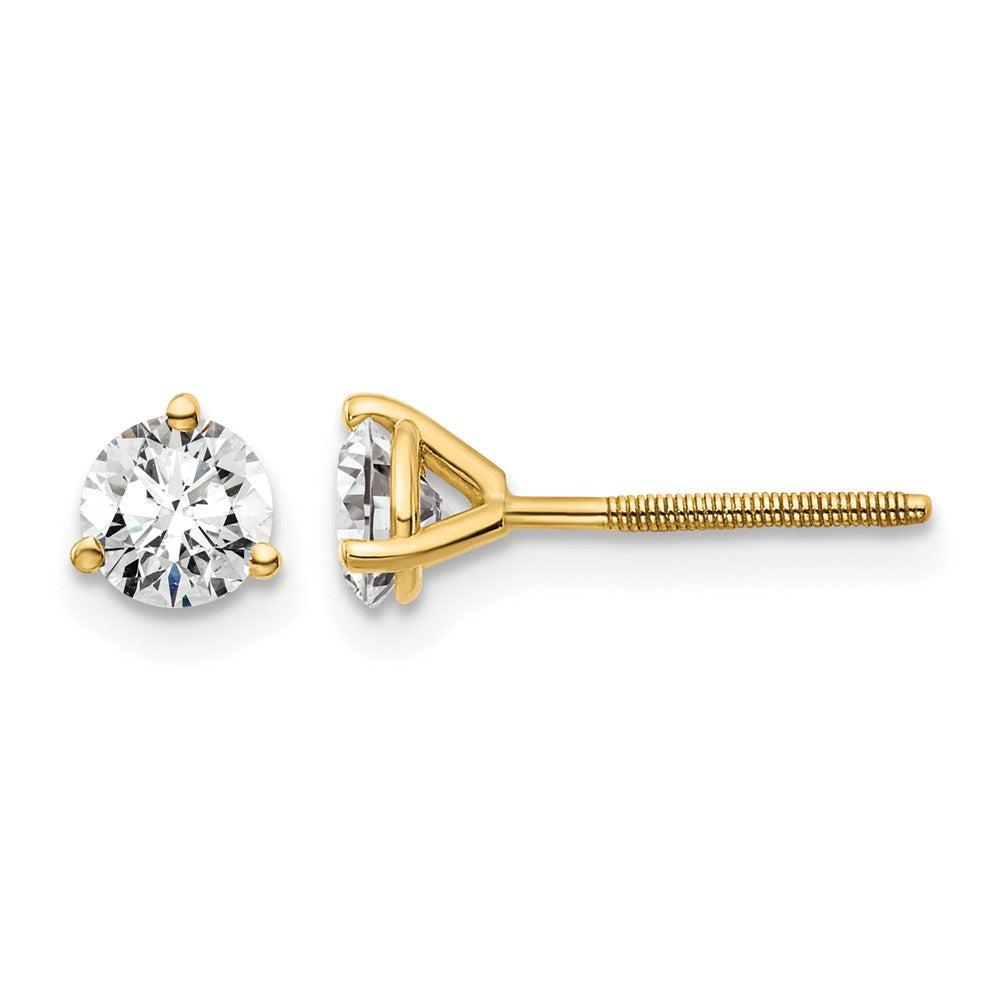 14ky 3/4ct Lab Grown Diamond VS/SI+ G+ Round Comp Screwback Earrings