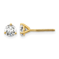 14ky 3/4ct Lab Grown Diamond VS/SI+ G+ Round Comp Screwback Earrings