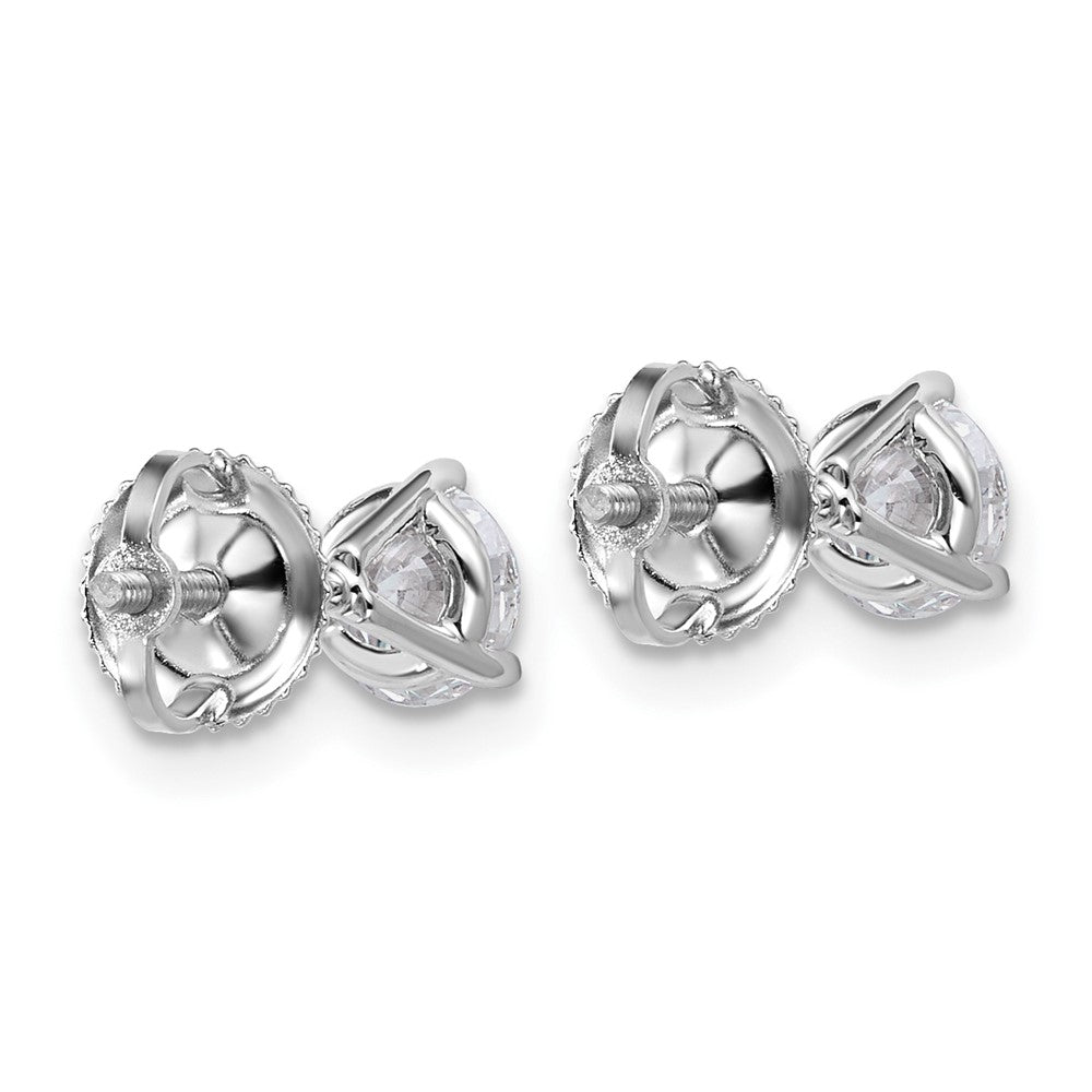 18kw 1ct Lab Grown Diamond VS+ F+ Round Comp Screwback Earrings