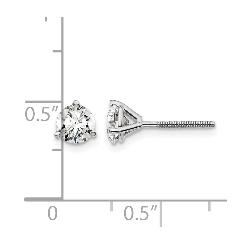 18kw 1ct Lab Grown Diamond VS+ F+ Round Comp Screwback Earrings