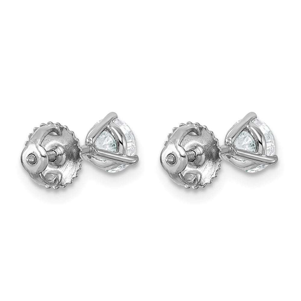 Platinum 1ct Cert Lab Grown Dia VS+ F+ Round Comp Screwback Earrings