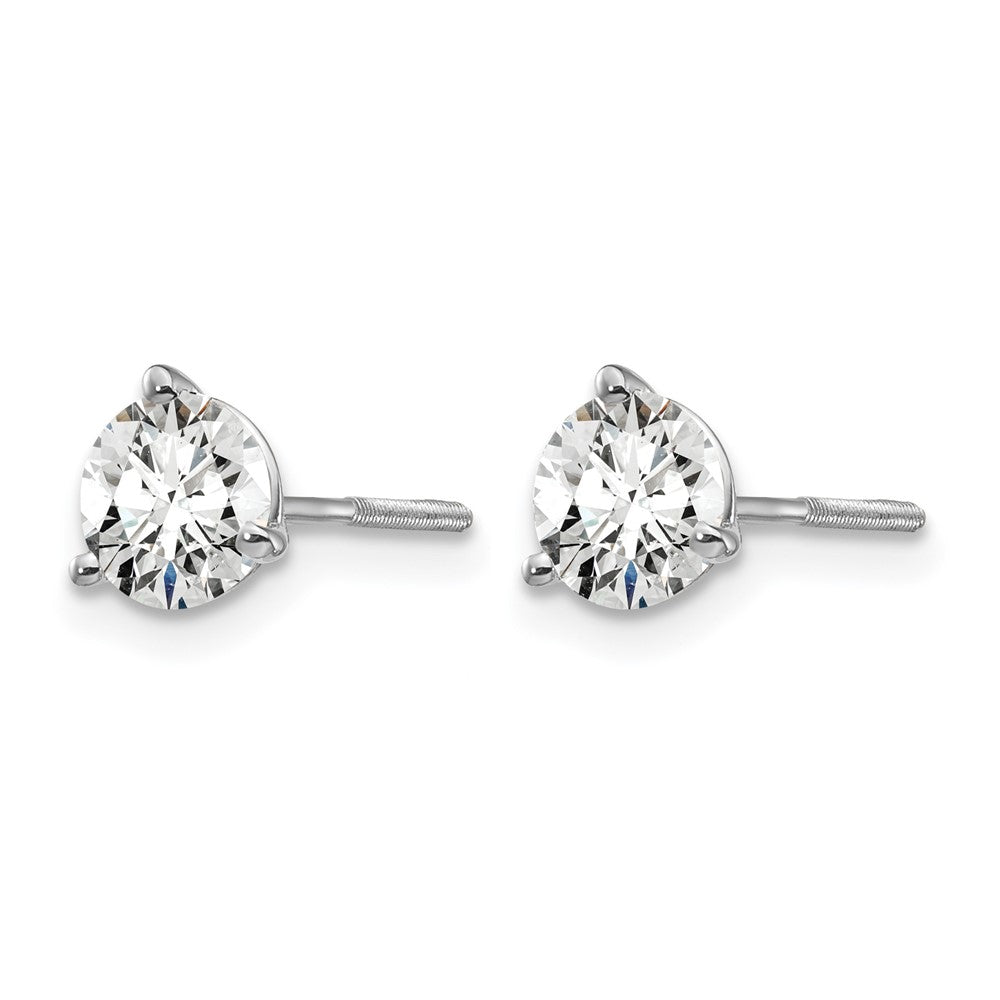14kw 1ct Lab Grown Dia VS/SI+ G+ Round Complete Screwback Earrings