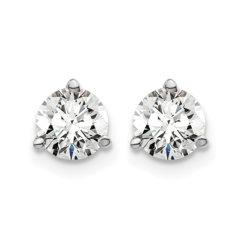 14kw 1ct Lab Grown Dia VS/SI+ G+ Round Complete Screwback Earrings