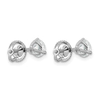 14kw 1ct Lab Grown Dia VS/SI+ G+ Round Complete Screwback Earrings