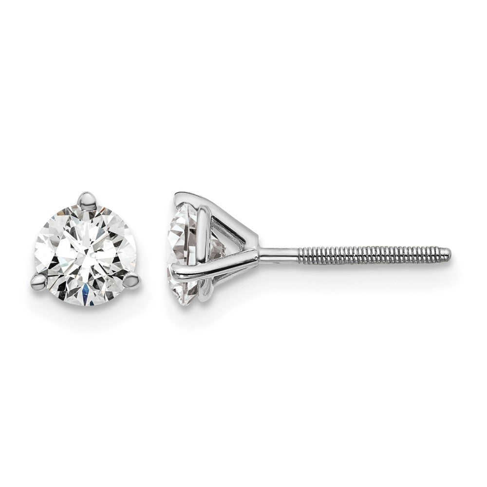 14kw 1ct Cert Lab Grown Dia. VS/SI+ G+ Round Comp Screwback Earrings