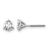 14kw 1ct Cert Lab Grown Dia. VS/SI+ G+ Round Comp Screwback Earrings