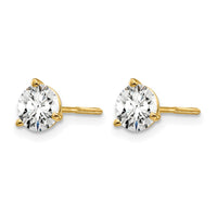 14ky 1ct Lab Grown Diamond VS+ F+ Round Complete Screwback Earrings