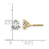 18ky 1 1/2ct Lab Grown DIA. VS+ F+ Round Complete Screwback Earrings