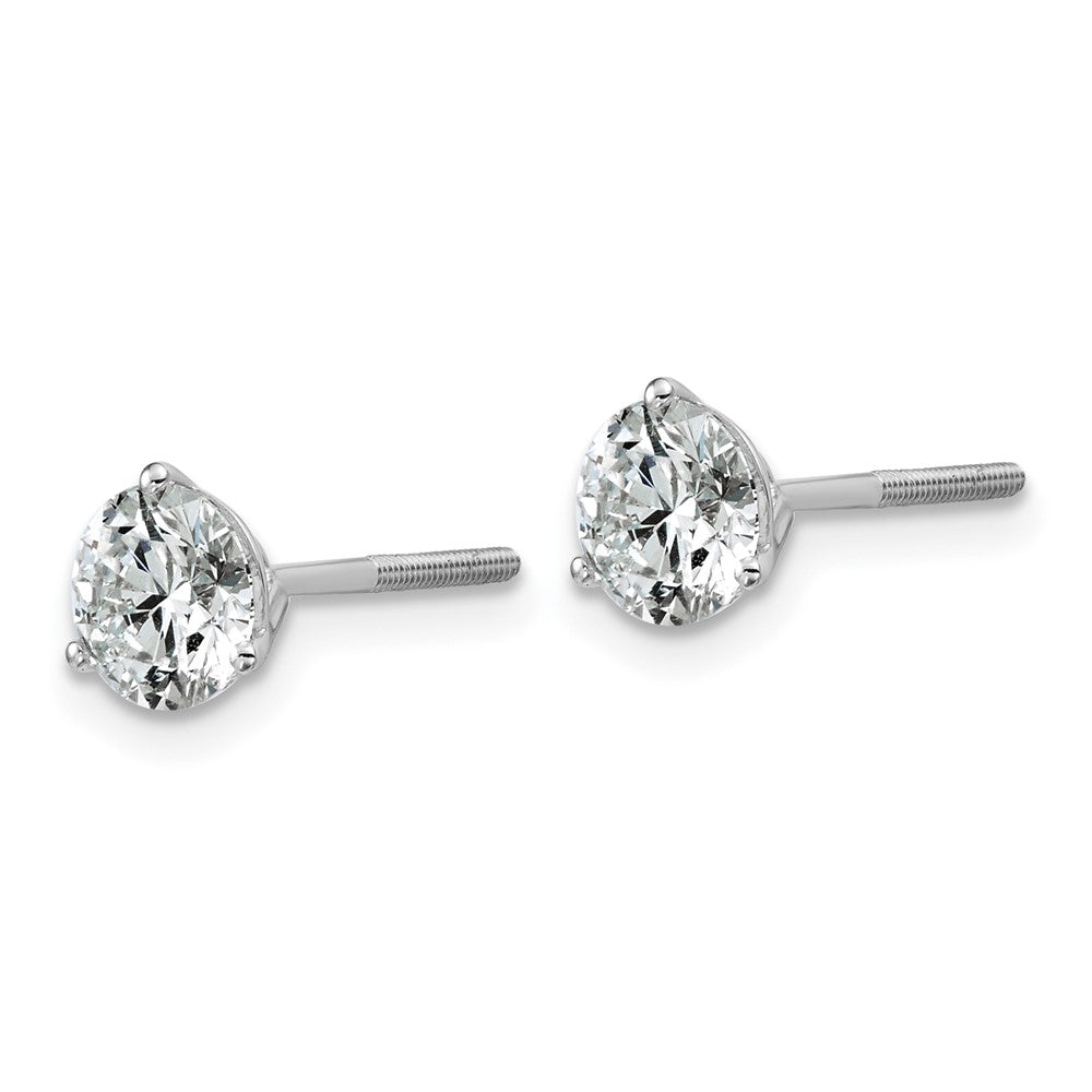 Platinum 1 1/2ct Lab Grown Dia VS+ F+ Round Comp Screwback Earrings